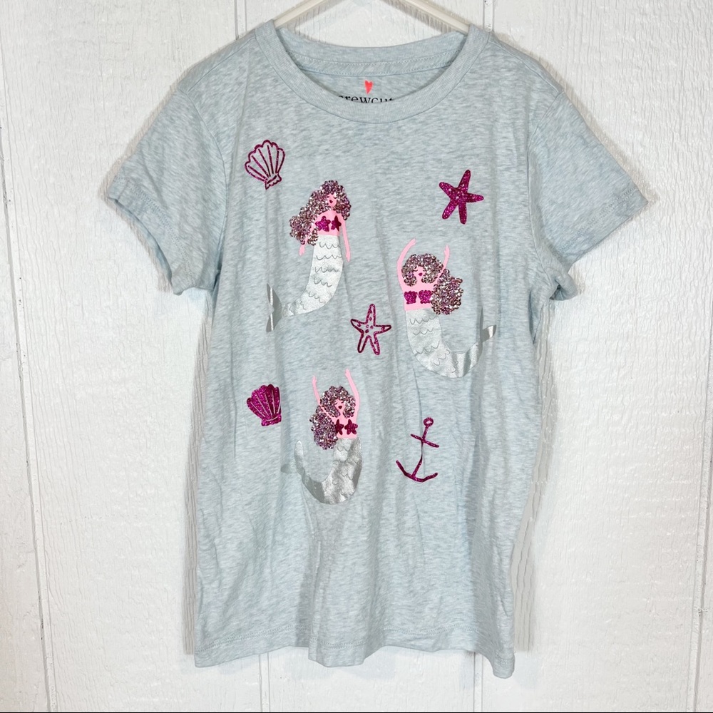 Girls J. Crew Crewcuts Mermaid Seashell Graphic Tee Shirt Size 10